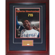 Hank Aaron Autographed Atlanta Braves 715th Home Run Sports Illustrated Cover 11 picture