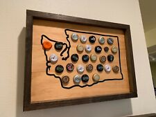 CUSTOM Handmade Wooden Magnetic Beer Bottle Cap Map - ANY State Shape picture