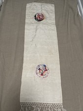 1940s Japan Occupation Silk Obi Table Runner Phoenix Medallions picture