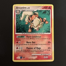 Arcanine Lv.53 1/111 Platinum Rising Rivals Holo Pokemon 2009 Bleed Error LP picture