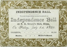 1859 Miller's Band Independence Ball S. B. Green's Hall Elma Victorian Card P114 picture