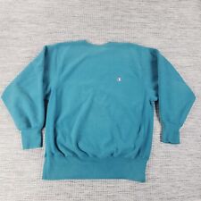 Vtg 80s CHAMPION Green Blue Reverse Weave Sweatshirt Shirt Athletic Phys Ed XL picture