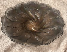 Antique Imperial Smoke Acanthus Carnival Glass Plate Splendid Purple picture