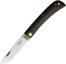 OTTER-Messer Small Hippekniep Green Micarta Folding Carbon Steel Knife 141MIGR picture