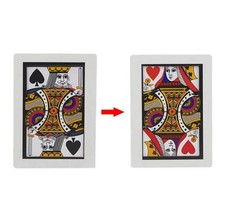 Magic Trick King To Queen Instant Change Stage Prop Gimmick Card MA5 picture