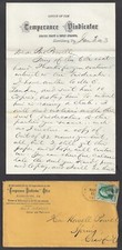 HARRISBURG, PA ~ TEMPERANCE VINDICATOR JOURNAL ~ LETTERHEAD & ADV. COVER 1873 picture