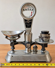 Vintage Detecto-Graham Balance Scale w/ 3 Weights & Metal Scoop Antique picture