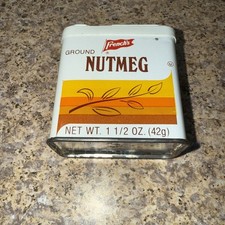 VINTAGE FRENCH'S SPICE TIN 1980's NUTMEG 1 1/2  Retro  picture