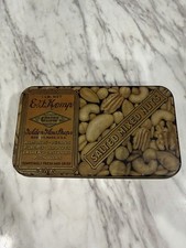 1920s E.F. Kemp Golden Glow Salted Mixed Nuts Tin Boston MA Advertising picture