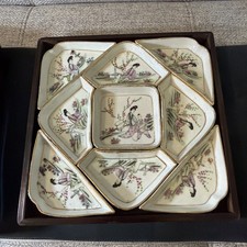 Antique CHINESE FAMILLE ROSE 9 PIECE SWEETMEAT SUPPER SET   picture