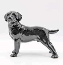 Vintage Coopercraft Black Labrador Retriever Dog Figurine High Gloss Pottery MCM picture