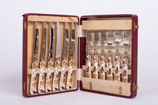 Vintage Boxed Set of Royal Crown Derby “Asian Rose” Six Knives & Six Forks picture