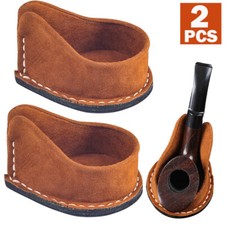 2Pcs Leather Pipe Stand Rack Cow Leather Cowhide Holder Pipe Display Stand picture
