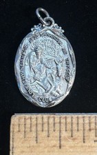 VTG Sterling Silver Sacred Heart Jesus Good Samaritan Club Medal Pendant picture