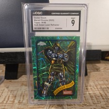 2025 Topps Chrome Marvel Dr. Doom #148 HULK Green Laser REFRACTOR/99 picture