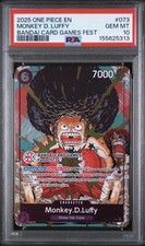 Monkey.D.Luffy OP07-073 EN One Piece Bandai Card Games Fest Promo Foil PSA 10 picture