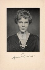 Amelia Earhart -- Signed Vintage Photo Postcard Copy picture