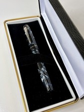Vintage 1940s Kingswood Fountain Pen Blue Marl Pearl Marbled 14K Gold Nib UK picture