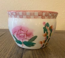Vintage Hand-Painted Ceramic Fishbowl Planter picture