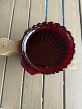 Vintage Anchor Hocking Royal Ruby Clamshell Dish Saucer 6