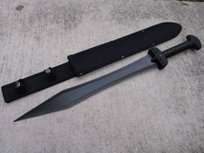 24” Roman Sword Gladiator Modern Black Double Edge Full Tang Glass Breaker Sharp picture