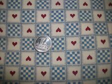 Vintage Heart Checkerboard Squares Country Cotton Quilt Faric Weilwood? BTHY picture