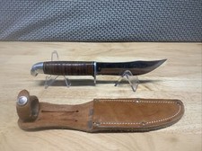West-Cut K-5 Leather Wrapped Handle Fixed Blade Knife w/ Sheath West Cut picture