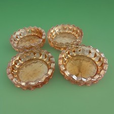 Vintage Marigold Peach Lusterware Carnival Glass Open Master Salt Cellar Qty (4) picture