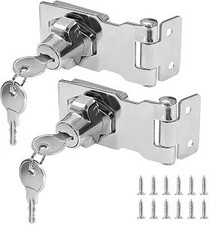 2Pcs Keyed Hasp Lock 2.5 Inch Keyed Different, Silver picture