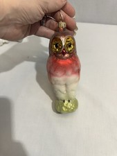Christopher Radko WHAT A HOOT JUMBO OWL 6.5” Glass Ornament Handblown With Tags picture