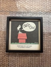 RARE Vintage Hallmark Snoopy Peanuts comic strip framed Artwork June 2014 picture
