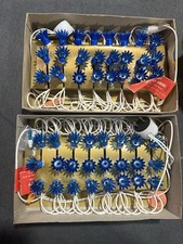 Vintage Mr Christmas UL242 Blue Flower Tree Lights NOS  24 Bulb Set Of 2 Strings picture
