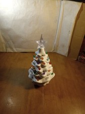 White Ceramic Christmas Tree Lights Nostalgic Holiday 8