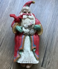 Vintage 1992 House of Hatten Christmas Santa Claus Shelf Sitter Folk Art picture