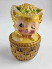 Vintage Enesco Miss Priss Winking Kitty Jelly/Jam Jar 6