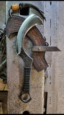 Awesome Handmade 15” D2 Steel Mini Khopesh Knife Hunting Fixed Blade w/ Sheath picture