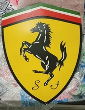 Ferrari Logo porcelian Enamel  Heavy Metal 28 x 22   Inches Single  side picture