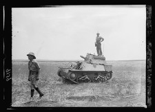 Photo:Palestine 1936 British Armoured Tank Signal in Field British Mandate picture