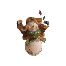 Vintage 2003 Home Interiors Resin Metal Snowman Figurine 6.75