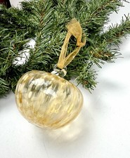 Vetreria SAVE Italian Art Glass Christmas Ornament Amber White Spatter Handmade picture