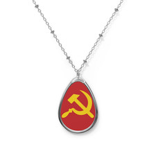 Retro Russia USSR Hammer Sickle Pendant Necklace picture