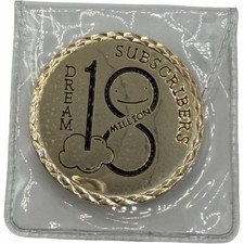 Dream 18 Million Subscribers Challenge Coin Token Gold Tone picture