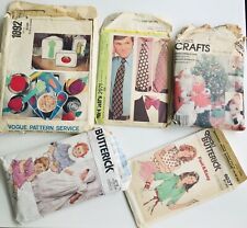 Lot 5 Clothing Sewing Cut Patterns McCall Vogue Santa Craft Bow Neck Tie Vintage picture