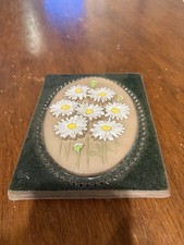 Vintage JIE Gantofta Pottery Wall Hanging Tile Flowers Sweden Aimo Nietosvuori picture