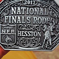 Montana Silversmiths 2017 NFR Hesston Wrangler Limited Collector Belt Buckle picture