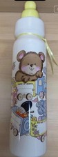 Vintage 1986 Baby Bottle Bank Ceramic Keepsake Birth Record 14” Nursery Decor picture