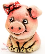 Clay figurine Pig piglet souvenir handmade picture