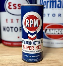 Vintage NOS Chevron RPM Outboard Motor Oil Can 16oz FULL picture
