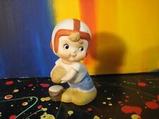 Little Football Player Boy Ceramic Miniature Child Figurine picture