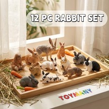 Toymany 12pcs Rabbits Animal Figurine  Collectible Toy Set picture